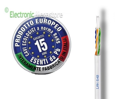5mt cavo rete lan rj45 - rj45, cat.6
